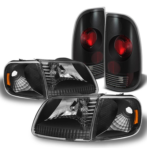 Akkon - Compatible Con Faros Delanteros Negros F150 2004 F-1