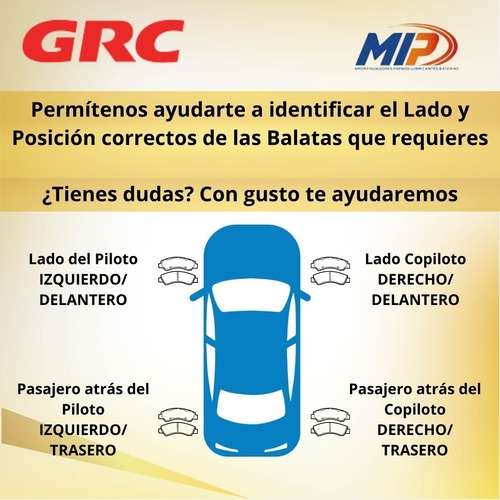 Balatas Delanteras Grc Gcd1731 Cerámica Varios Modelos