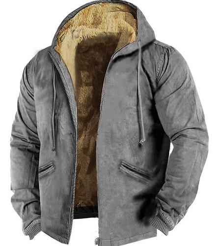 Abrigo Invierno Para Hombre Parka Térmica Con Capucha Gruesa