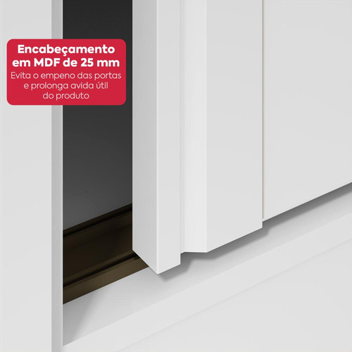 Guarda-roupa 2 Portas De Correr 2 Gavetas Easy Light Branco Branco