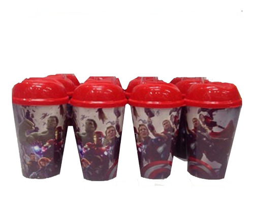 Vaso Pitillo Avengers Sorpresa Decoración Fiesta Piñata Niño