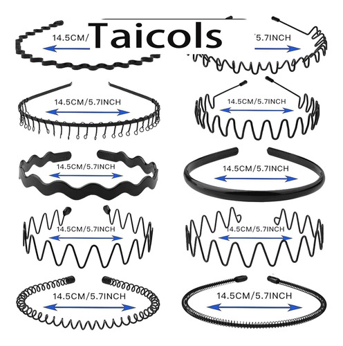10 Piezas Diademas De Metal Ondulado, Aro Para El Cabello,