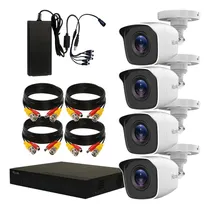 Comprar Kit Video Vigilancia Hilook Dvr + 4 Cámaras Bala Metálicas