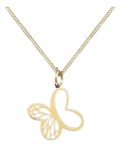 Dije Y Cadena Mariposa Monarca Baño Oro 24k Plata 925 Envio