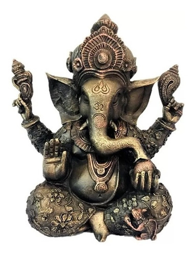 Deus Ganesha Grande Estatua Decorativa Da Sorte Fortuna Ouro Cor Ouro velho