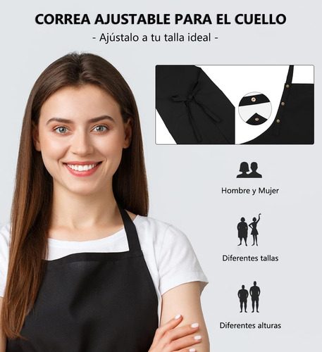 2 Pzs Delantal De Cocina Impermeables, Babero Chef