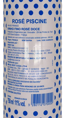 Vinho França Piscine Rose 750ml