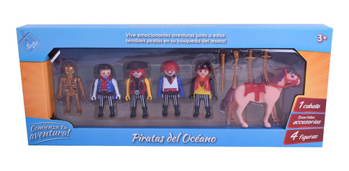 Muñecos Piratas X 5 Mas Caballo Tipo Playmobil 