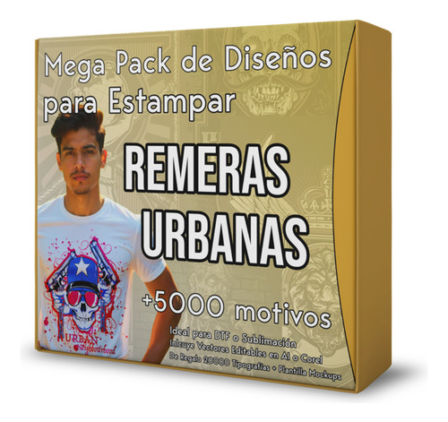 Mega Pack +5000 Vectores Urbanos Remeras Dtf Sublimacion