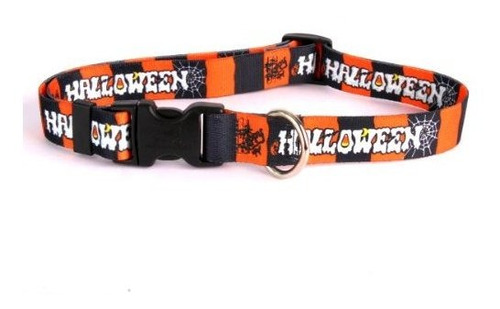 Collar Perro Feliz Halloween Ajustable, Talla Mediana