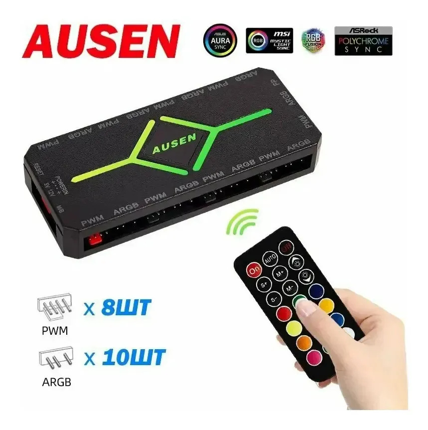 Hub Sata Para 8 Ventiladores Argb Pwm Con Rc AUSEN