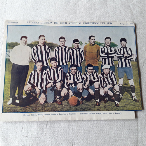 Poster Primera Division Del Club Atletico Del Sud 1928