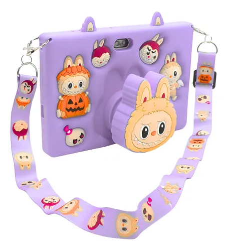 Tablet Infantil 7 Pol 8gb 128gb Android 12 Wi Fi Capa Labubu Violeta Claro