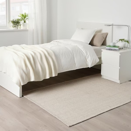 Imagen 4 de 6 de Tapete Decorativo Ligero De Algodon 120 X 180 Cm Natural