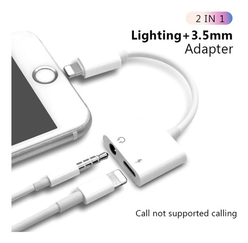 Adaptador 2 En 1 De Conector 3.5mm Para iPhone