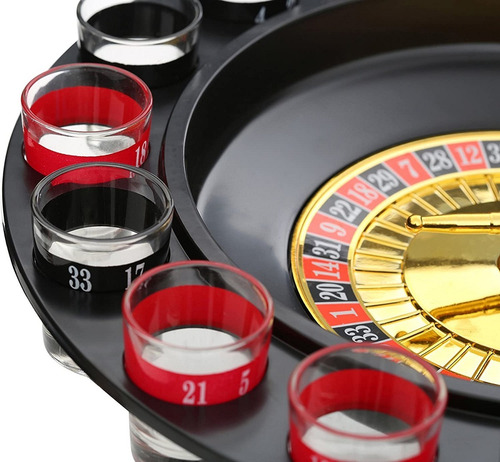 Ruleta Casino Shots 16 Vasos Bar Diversion Juego De Fiesta