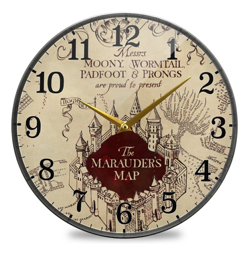 Reloj Pared Redondo Acrilico Diseño Mapa Pirata Para Hogar
