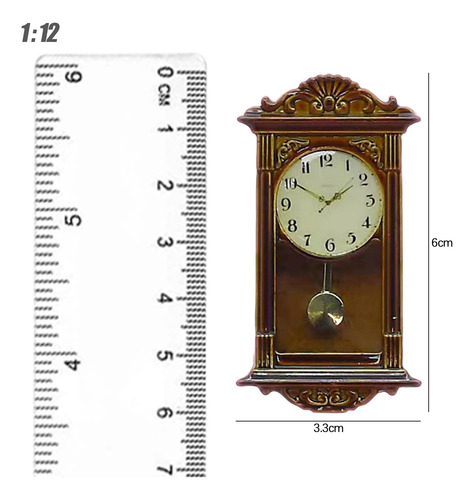 4 Casa De Muñecas De Madera Reloj De Péndulo Muebles De