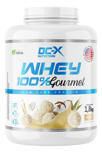 Whey 100% Gourmet Chocolate 1,8kg Pote - Dcx Sabor Leite Em Pó