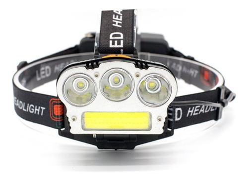 Casco Recargable 3 Led T6 Led Cob