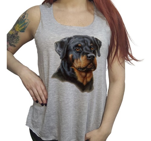 Musculosa Acampanada Rottweiler Pintura Art