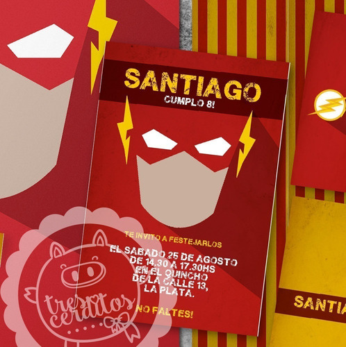 Kit Imprimible Flash Superheroe Dc! Candy Bar Y Deco 3c