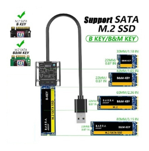 Adaptador De Ssd M.2 Sata ( Key B Ou B&m) P/usb 3.0 Gen1