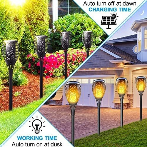 Antorcha Solar Lazybuddy Con Llama Parpadeante, Fuego Solar