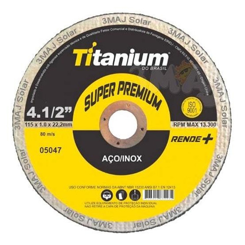 Imagem 2 de 4 de Kit 50 Disco Corte Fino Inox 4.1/2x1,0 Esmerilhadeira 115mm
