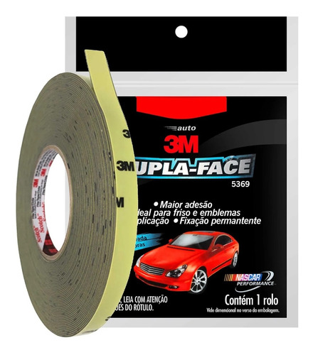 Fita 5369 Dupla-face Automotiva 3m 9,5mm X 20m Cinza 1 Rolo