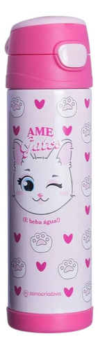 Garrafa Top Handle 500ml Eu Amo Gatos - Zona Criativa