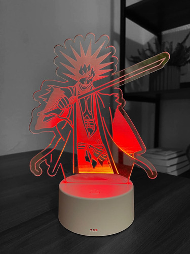 Luminária De Led Kenpachi Zaraki - Bleach - Base Branca Rgb