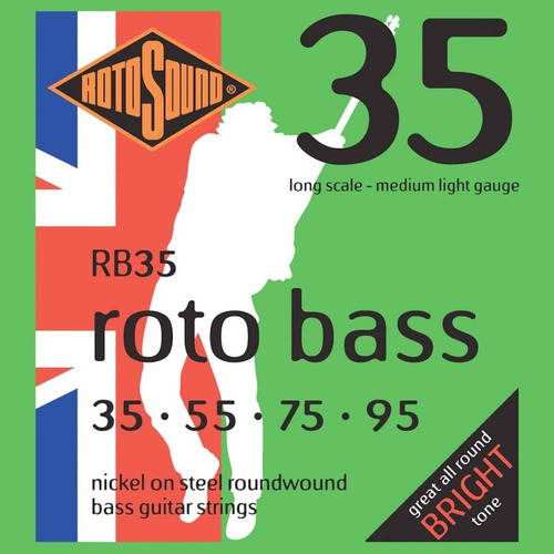 Imagen 1 de 1 de Rotosound Rb35 Roto Bass Encordado .35 Para Bajo