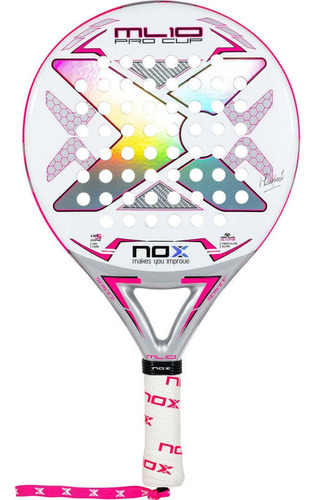 Pala Nox Ml10 Pro Cup Silver 2023 Color Blanco/fucsia/plateado