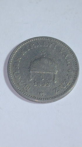 Hungría 1893 Moneda 20  Filler Usada .hermosa