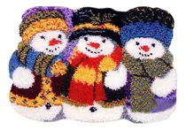 Comprar Kit De Hilo De Ganchillo Para Manualidades, Kit De Gancho De Costura Sin Acabar, Alfombra De Ganchillo Para Bordar, Juego De Alfombras De Bordado Muñeco De Nieve, 21 X 15 Pulgadas (52 X 38 Cm)