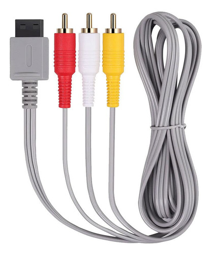 Cable De Tv Av 3 Conectores Rca Para Consola Wii Y Wii U 1.8