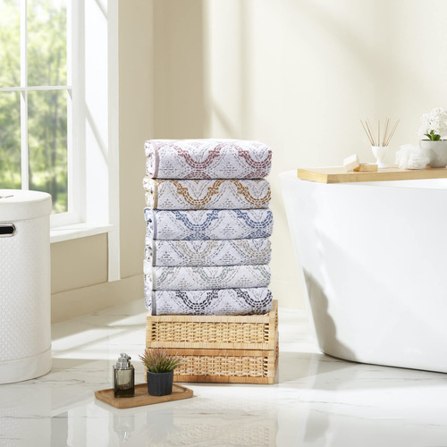 Juego De 6 Toallas Reversibles De 100% Algodón Superabsorben