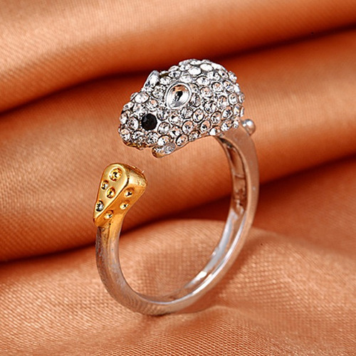 Estilo Animal Ratón Abierto Anillo Mujer Moda Cristal Anillo