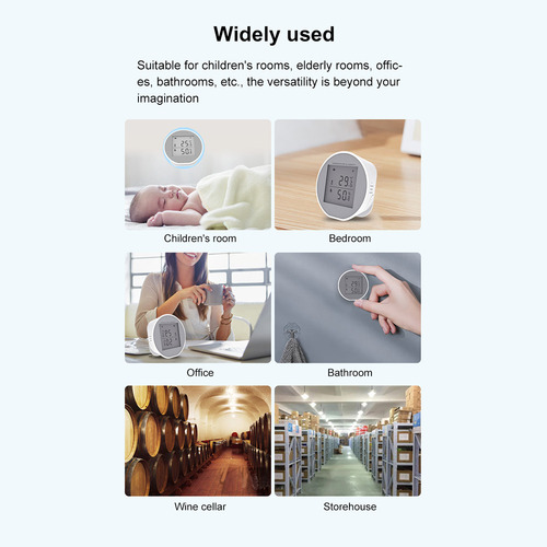 Sensor De Temperatura Y Humedad Wifi Tuya Alta/baja Alarma C
