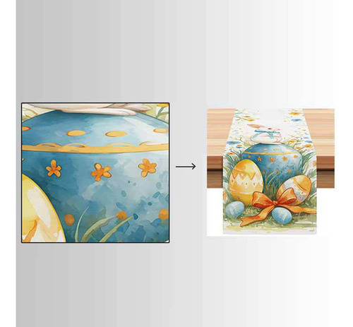 Mesa De Mesa Con Diseño De Lazo De Pascua, Bandera, Decoraci
