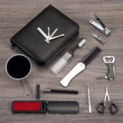 Cortador de unhas ponta curva Conecta Brindes Criativo 12 Peças preto