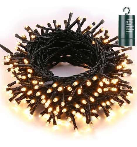 Luz Navidad Bateria 200 Led Para Hogar Jardin Decoracion