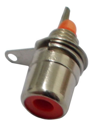 Conector Rca Hembra Plateada Montaje Chasis Panel Ficha Rojo