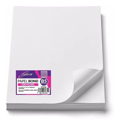 500 Hojas Papel Bond B5 106gr Hojas Agenda Env Gratis X 3