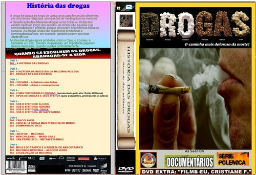 Imagem 1 de 6 de Dvd Documentário História Das Drogas - Raríssimo (9dvds)