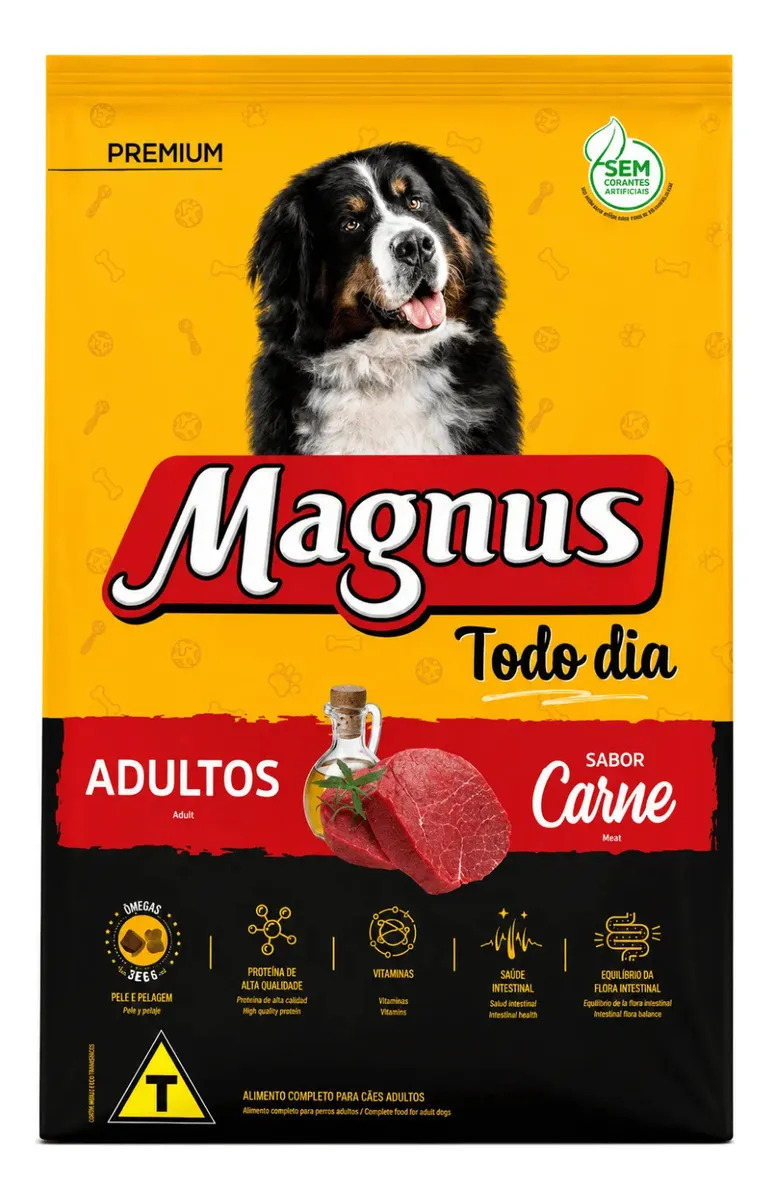 Ração Todo Dia Cão Adulto Magnus Premium Sabor Carne 10,1kg