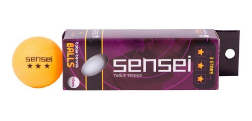 Pelotas De Ping Pong Sensei 3 Estrellas Caja X 3 Unidades 