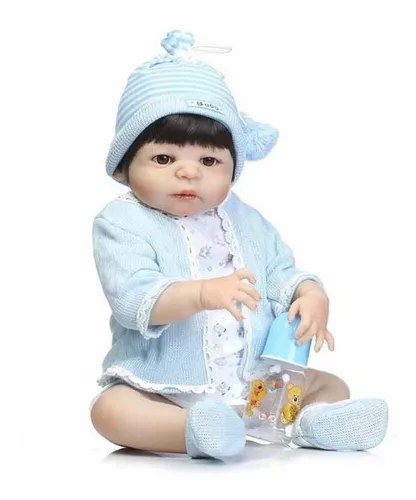 Bebê Reborn Manu 100% Silicone 55cm [LANÇAMENTO 2023] - Frete