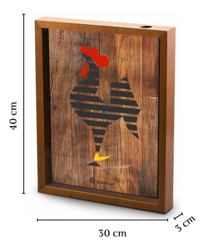 Quadro Porta Tampinha Bebida Cerveja 40x30 Altético Mineiro